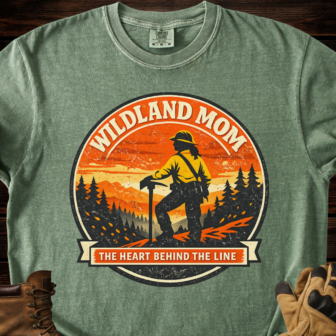 Wildland Mom The Heart Behind The Line T-Shirt