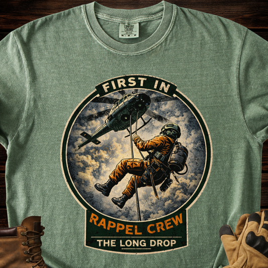 First In Rappel Crew The Long Drop T‑Shirt